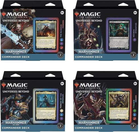 Magic: The Gathering Universes Beyond Warhammer 40,000 Commander Deck Bundle – Includes 1 The Ruinous Powers, 1 Necron Dynasties, 1 Forces of the Imperium, and 1 Tyranid Swarm in Saudi Arabia