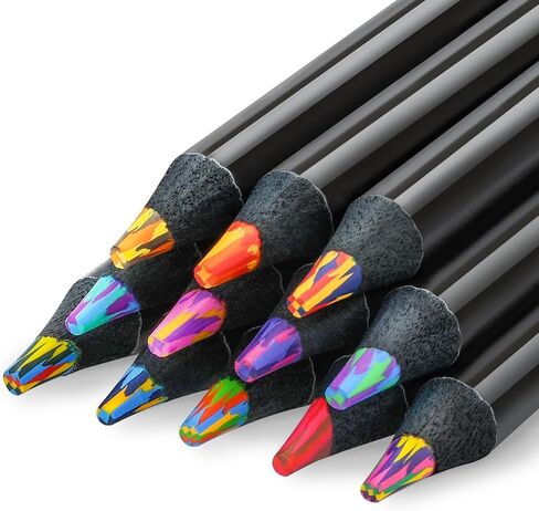 Tecreddy Rainbow Pencils 12 Colors Jumbo Colored Pencils Large Multicolor Pencil Pre-sharpened for Adult Coloring Sketching Art Drawing (12 Pcs) in Saudi Arabia