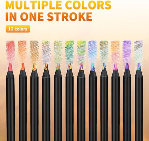 Tecreddy Rainbow Pencils 12 Colors Jumbo Colored Pencils Large Multicolor Pencil Pre-sharpened for Adult Coloring Sketching Art Drawing (12 Pcs) in Saudi Arabia