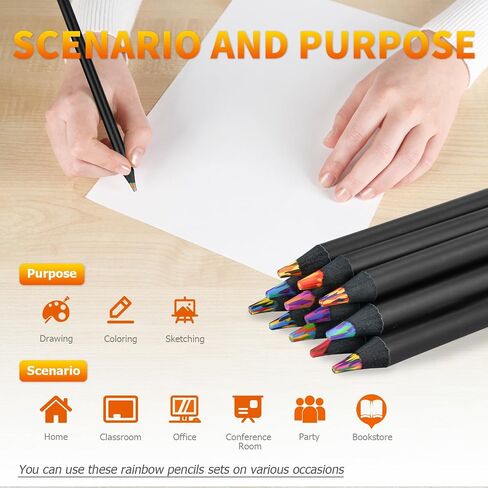 Tecreddy Rainbow Pencils 12 Colors Jumbo Colored Pencils Large Multicolor Pencil Pre-sharpened for Adult Coloring Sketching Art Drawing (12 Pcs) in Saudi Arabia