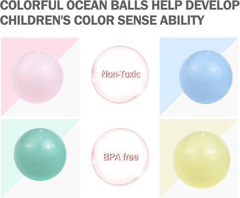 كرات SHJADE Ball Pit، كرة المحيط البلاستيكية المقاومة للسحق، 2.17 بوصة ألعاب بلاستيكية خالية من BPA كرات ناعمة للأولاد والبنات، مثالية لحفرة الكرة للأطفال الصغار، خيمة اللعب، حمام سباحة للأطفال، ديكور الحفلات، دعامات الصور in Kuwait