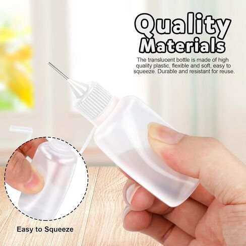 زجاجات توزيع المكياج بأطراف دقيقة من YGDZ، 12 قطعة بوزن 1 أونصة، زجاجات غراء ذات أطراف دقيقة مع 5 مسارات صغيرة in Kuwait