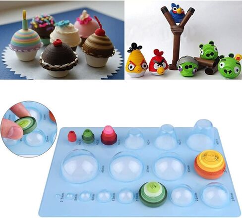 Lind Kitchen 3D Domes Half Ball Mould 3-Row Paper Quilling Tools Plastic Mini Quilling Mold for DIY Paper Craft Tool, Pink in Kuwait