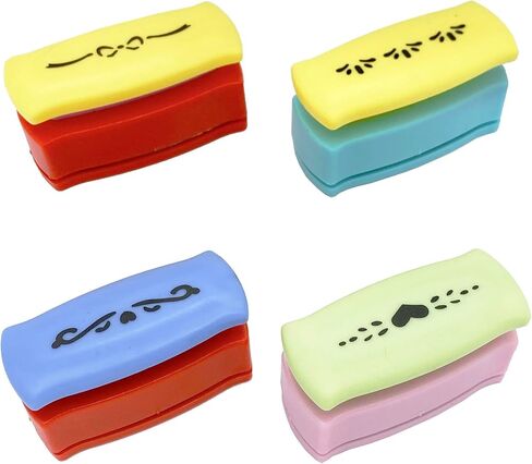 MIAO JIN 4PCS Craft Punch Hemming Punch Edge Paper Punch Hand Scrapbooking Fancy Border Punch Fancy Hole Punch DIY Art scrapbooks, Gift Cards, Wedding Cards, Decorations (Shell Color is Random.) in Saudi Arabia