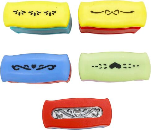 MIAO JIN 4PCS Craft Punch Hemming Punch Edge Paper Punch Hand Scrapbooking Fancy Border Punch Fancy Hole Punch DIY Art scrapbooks, Gift Cards, Wedding Cards, Decorations (Shell Color is Random.) in Saudi Arabia