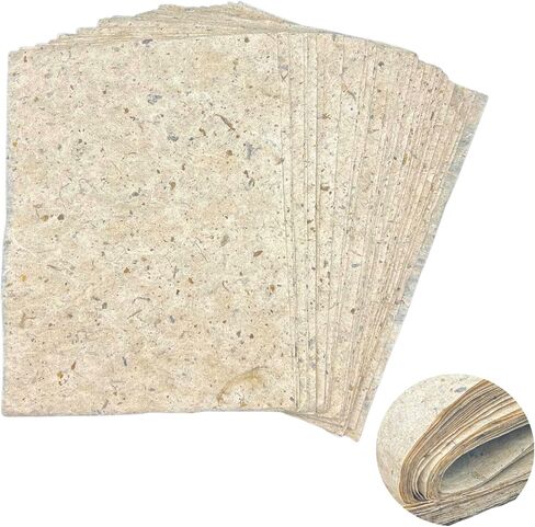 LIGHUFEIC 50 Pcs Mulberry Paper Sheets Natural Wood Fiber Rice Paper Handmade Decoupage Art Tissue Paper Art Craft Origami for Kids Adults Gift Wrap Card Making and DIY Crafts(8 x 11 Inch) in Saudi Arabia