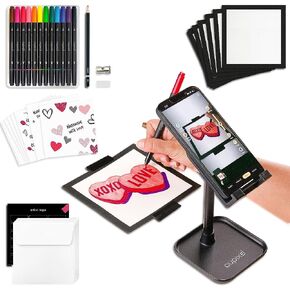 Cupixel Tracing Greeting Card Drawing Set - Card Art Supply Set, Art and Tracing Projector, DIY Art Supplies Set, Sketch Supplies, Projector for Drawing, 42 Piece Set with Phone Stand in Saudi Arabia