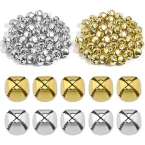 SAVITA 100pcs Christmas Jingle Bells, Small Metal Craft Bells for DIY Festival Home Christmas Decoration (50pcs Silver and 50pcs Gold, 0.5 inch) in Saudi Arabia