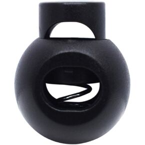 KEEJEA 25 Pack Cord Lock DrawString Single Hole Round Ball Spring Stopper Toggles Mini Size 15mm x 17.5mm