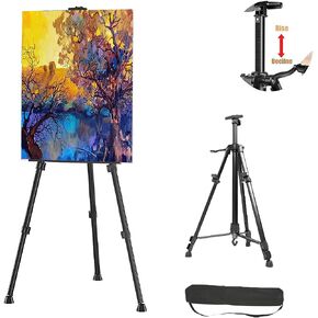 Artist Easel Stand,Highly Adjustable, Stable and Easy to Carry,Tripod for Painting and Display with a Carrying Bag(Black) in Kuwait