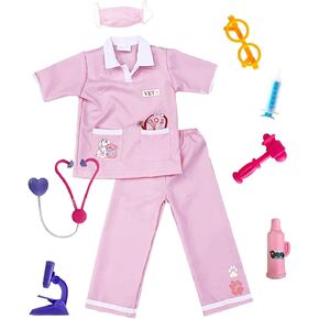 lontakids Kids Animal Doctor Role Play Costume Veterinarian Pretend Play Dress Up Set with Medical Kit in Kuwait