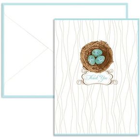 Signature Line - Robin's Eggs Folded Thank You Card (1 Card + 1 Envelopes) | Rungtong & Co. Stationery Line in Saudi Arabia
