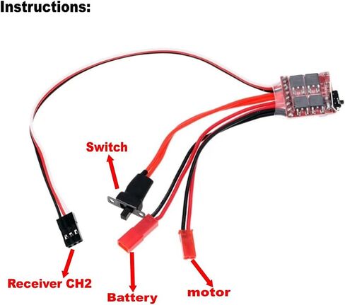 2.4G CH3 Controller Kit Transmitter ESC Set for C14 C24 MN D90 MN99S RC Car Upgrade Parts in Kuwait