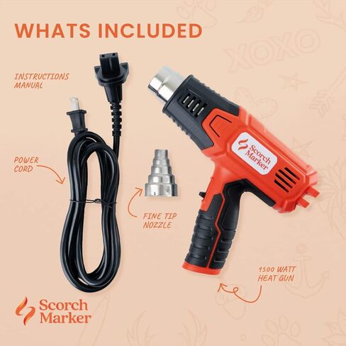 Scorch Marker Heat Gun, 1500 Watt Heat Gun for Woodburning Designs on Ornaments and Home Decor, Heating Gun for Crafting, Repairs, and More in Kuwait