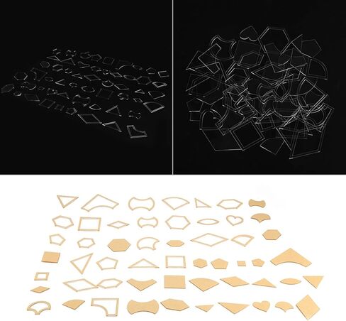 Acrylic Template, 54Pcs Clear Acrylic Pattern Stencil Template Set, Clear Acrylic Stencil Template Set, Leather Craft Quilting Sewing Tool DIY for Patchwork Leather Craft Quilting Sewing Tool in Kuwait