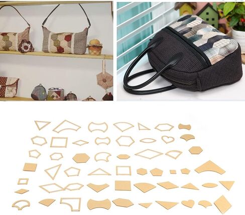 Acrylic Template, 54Pcs Clear Acrylic Pattern Stencil Template Set, Clear Acrylic Stencil Template Set, Leather Craft Quilting Sewing Tool DIY for Patchwork Leather Craft Quilting Sewing Tool in Kuwait