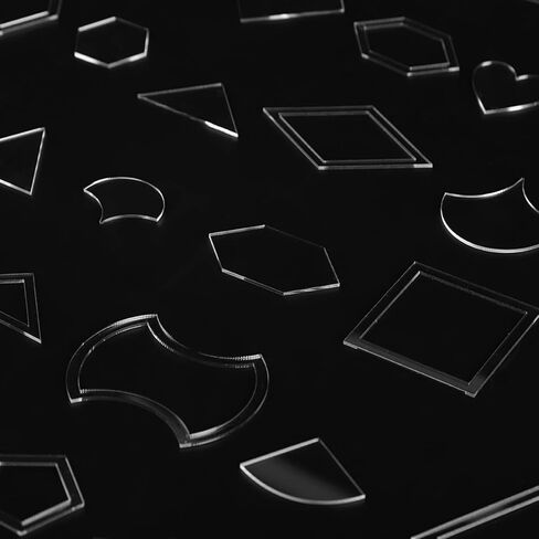 Acrylic Template, 54Pcs Clear Acrylic Pattern Stencil Template Set, Clear Acrylic Stencil Template Set, Leather Craft Quilting Sewing Tool DIY for Patchwork Leather Craft Quilting Sewing Tool in Kuwait