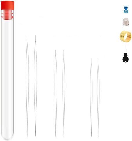 6 قطع إبر خرز، 3 مقاسات إبر خرز كبيرة للعين، لصنع المجوهرات، مع زجاجة إبرة in Kuwait