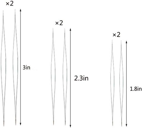 6 قطع إبر خرز، 3 مقاسات إبر خرز كبيرة للعين، لصنع المجوهرات، مع زجاجة إبرة in Kuwait