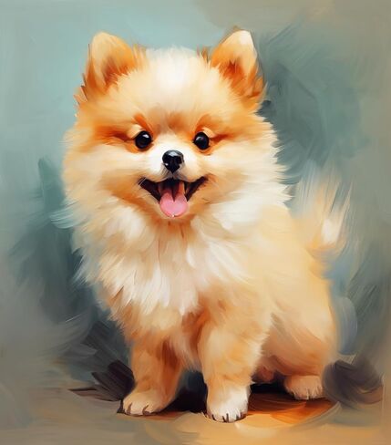 SKMN Painting by Numbers Kits for Adults DIY,Cute Animal Pomeranian,Pet Dog,DIY Oil Painting Canvas Print Wall Art Home Decoration,40x50cm in Saudi Arabia