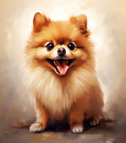 SKMN Painting by Numbers Kits for Adults DIY,Cute Animal Pomeranian,Pet Dog,DIY Oil Painting Canvas Print Wall Art Home Decoration,40x50cm in Saudi Arabia