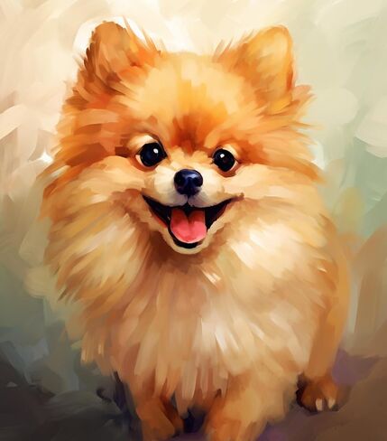 SKMN Painting by Numbers Kits for Adults DIY,Cute Animal Pomeranian,Pet Dog,DIY Oil Painting Canvas Print Wall Art Home Decoration,40x50cm in Saudi Arabia