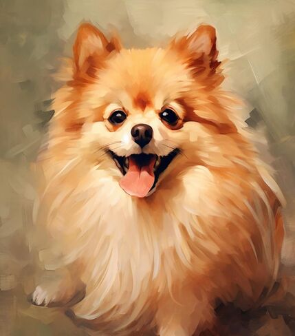 SKMN Painting by Numbers Kits for Adults DIY,Cute Animal Pomeranian,Pet Dog,DIY Oil Painting Canvas Print Wall Art Home Decoration,40x50cm in Saudi Arabia