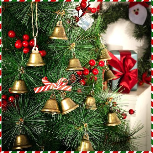 36 قطعة من أجراس الحرفية، أجراس Jingle أجراس نحاسية للحرف اليدوية مع خطافات الربيع معلقة أجراس لتزيين الزفاف عيد الميلاد المجيد DIY هدية (1.7 × 1.5 بوصة) in Saudi Arabia