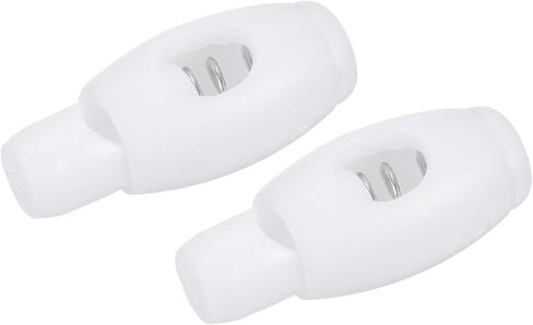 METALLIXITY Plastic Cord Locks (0.2" x 0.16") 6pcs, Single Hole Spring Cord Lock Toggle Stopper String Clips Toggle for Lanyard Luggage Bag Drawstrings, White in Saudi Arabia