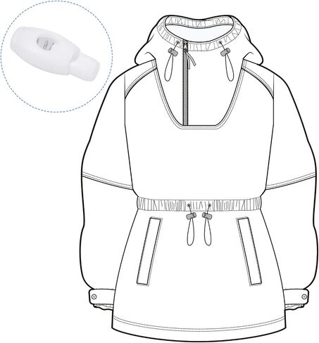 METALLIXITY Plastic Cord Locks (0.2" x 0.16") 6pcs, Single Hole Spring Cord Lock Toggle Stopper String Clips Toggle for Lanyard Luggage Bag Drawstrings, White in Saudi Arabia