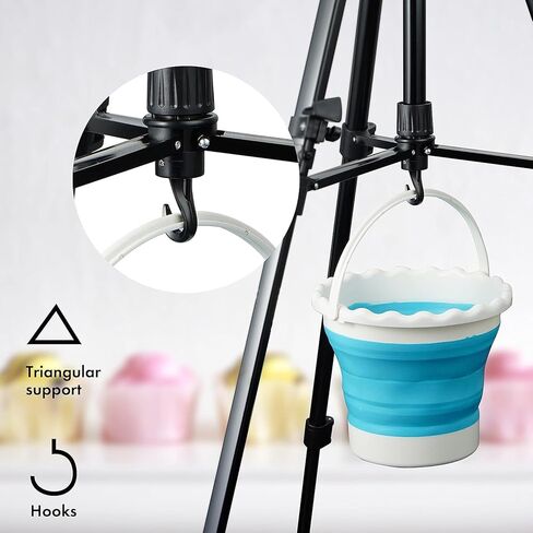 حامل فنان، قابل للتعديل بدرجة عالية، ثابت وسهل الحمل. حامل ثلاثي القوائم للرسم والعرض مع حقيبة حمل (اسود) in Kuwait