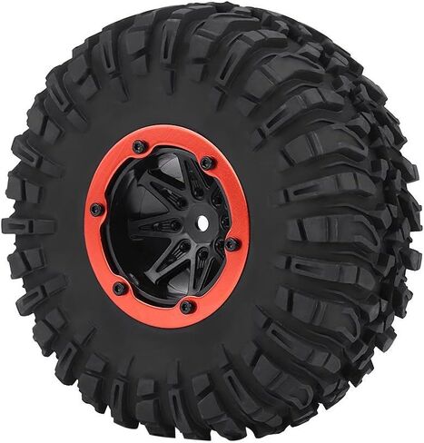 Dilwe 1/10 RC Car Tyre, RC Off Road Tires RC Crawler Car Wheel & Blue Hubs for 1/10 RC Off-Road Car Crawler Truck in Saudi Arabia
