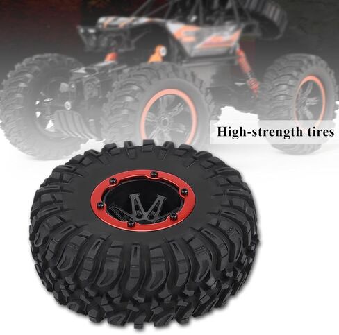 Dilwe 1/10 RC Car Tyre, RC Off Road Tires RC Crawler Car Wheel & Blue Hubs for 1/10 RC Off-Road Car Crawler Truck in Saudi Arabia