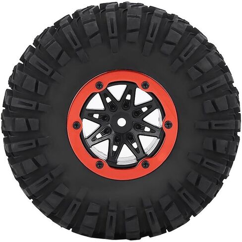 Dilwe 1/10 RC Car Tyre, RC Off Road Tires RC Crawler Car Wheel & Blue Hubs for 1/10 RC Off-Road Car Crawler Truck in Saudi Arabia
