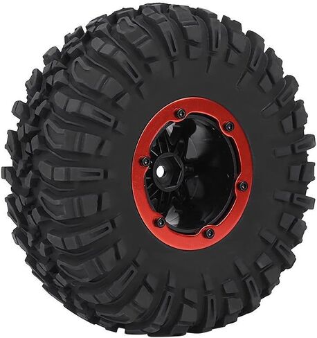 Dilwe 1/10 RC Car Tyre, RC Off Road Tires RC Crawler Car Wheel & Blue Hubs for 1/10 RC Off-Road Car Crawler Truck in Saudi Arabia