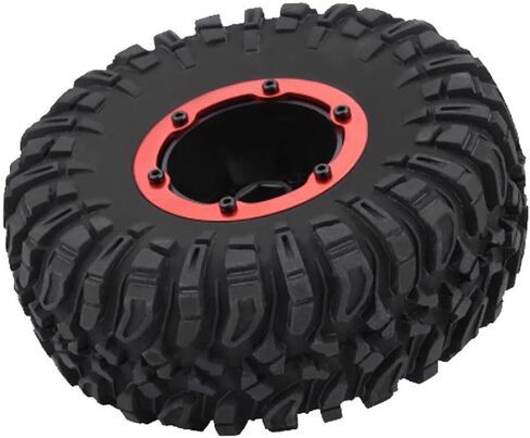Dilwe 1/10 RC Car Tyre, RC Off Road Tires RC Crawler Car Wheel & Blue Hubs for 1/10 RC Off-Road Car Crawler Truck in Saudi Arabia