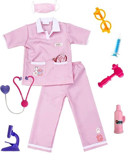 lontakids Kids Animal Doctor Role Play Costume Veterinarian Pretend Play Dress Up Set with Medical Kit in Kuwait