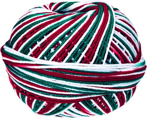 Handy Hands Lizbeth Egyptian Cotton Crochet, Tatting, Knitting Thread Size 3 (50 Grams 120 Yards) – HH03116, Christmas Delight in Saudi Arabia
