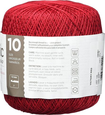 Coats Crochet Red Heart Classic Crochet, Thread Size 10, Victory Red in Kuwait