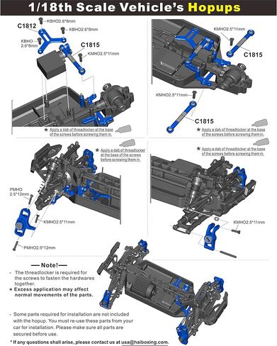 HAIBOXING RC Cars Metal Spare Parts, 1/18 RC Trucks Replacement Parts Apply to 2021 New Version 18858 & 18859 &18859A in Saudi Arabia