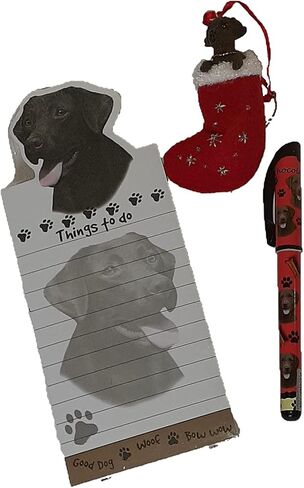 Blue Skies Plus Chocolate Labrador Lab Dog Gift Set with Matching Ornament, Magnetic Notepad & Pen in Saudi Arabia