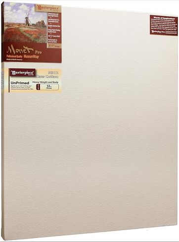 MASTERPIECE Z1MR-2530 Monet Pro 1.5" Deep Raw Unprimed Heavy Weight #12 Cotton 11.5 oz Stretched Canvas 25" x 30" Natural in Saudi Arabia