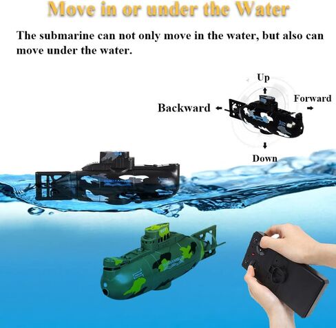 NEXTAKE التحكم عن بعد الغواصة محاكاة الغواصة النووية نموذج لعبة حوض السمك لعبة فرعية السطح والغوص لعبة الماء RC الغواصة (الأخضر) in Kuwait