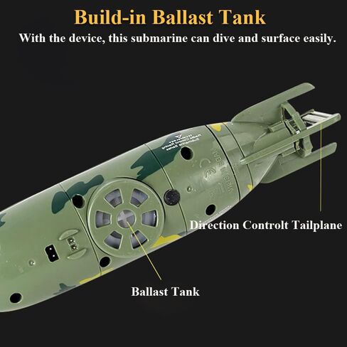 NEXTAKE التحكم عن بعد الغواصة محاكاة الغواصة النووية نموذج لعبة حوض السمك لعبة فرعية السطح والغوص لعبة الماء RC الغواصة (الأخضر) in Kuwait