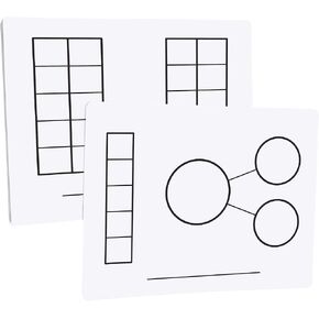 Didax 211011 Educational Resources Write-On Wipe-Off Five and Ten-Frame Mats, Set of 10,Multicolor in Saudi Arabia