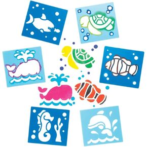 Baker Ross Sea Life Stencils for Painting (Pack of 6) AW389, Washable Plastic Paint Stencil Set for Kids in Saudi Arabia