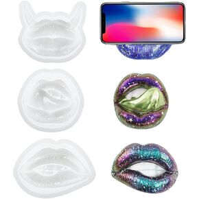 3 pcs Lips Resin Mold 3D Witchy Décor Molds Resin Art Molds Ornament Silicone UV Epoxy Casting Molds for DIY Unique