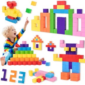 56 قطعة من الكتل المغناطيسية المريحة، مكعبات مغناطيسية مقاس 1 بوصة للأطفال، مكعبات بناء للأطفال الصغار، مجموعة بناء تعليمية لمرحلة ما قبل المدرسة، مكعبات ألعاب مونتيسوري الحسية للأطفال من عمر 3 4 5 6 7 8 سنوات للأولاد والبنات in Kuwait