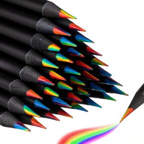 Rainbow Colored Pencils Multicolored 7 in 1 Pencils for Kids Black Wooden Bulk Rainbow Pencils Assorted Colors Art Supplies for Kids Adults School Classroom Drawing Coloring Sketching (150 Pcs) in Saudi Arabia