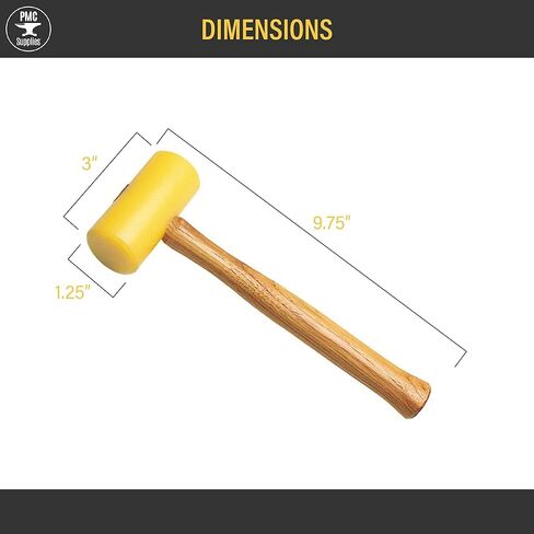 4 Oz 1-1/4" Face Size 1 Yellow Plastic Mallet Non-Marring Jewelry Making Precious Metal Forming Hammer in Saudi Arabia